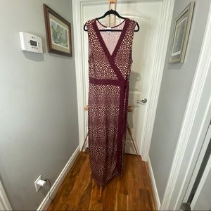 Burgandy, sleeveless, maxi dress